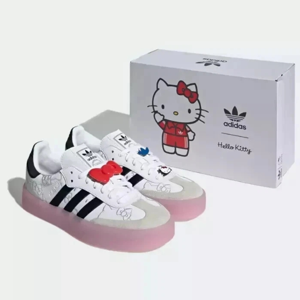 Adidas White and Black Sneakers Classic Low-Top Design